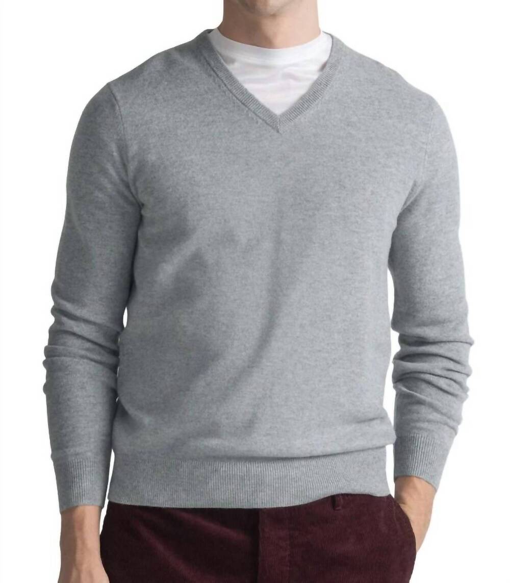 NEW MOORER long sleeve v neck sweater in grigio